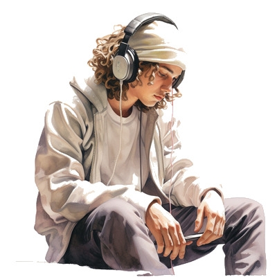 Male listening to Mozart