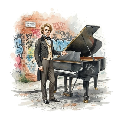 Chopin presenting a listen guide for his Fantaisie-Impromptu