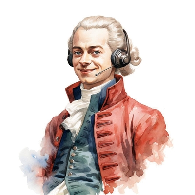 Mozart presenting a plot summary for his Die Zauberflöte