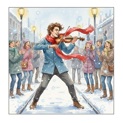 Vivaldi presenting best moments of his Violin Concerto No. 4 in F minor, RV 297, "Winter" (The Four Seasons)