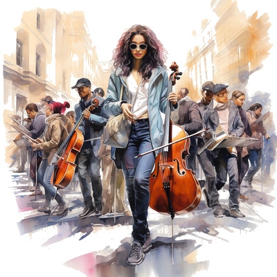 Orchestra playing classical music
