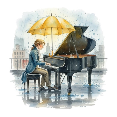 Chopin presenting best moments of his Prelude in D-flat major, Op. 28, No 15 "Raindrop"