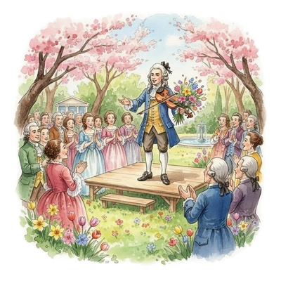 Vivaldi presenting the backstory of his Spring (Four Seasons)