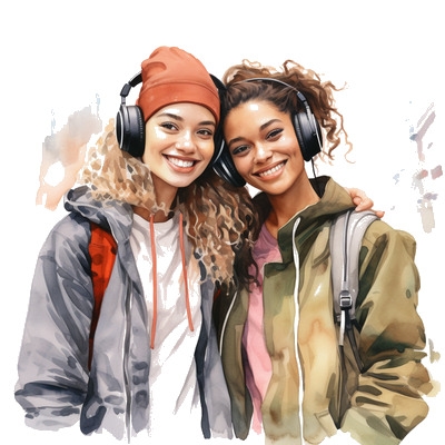 Two females listening to Beethoven