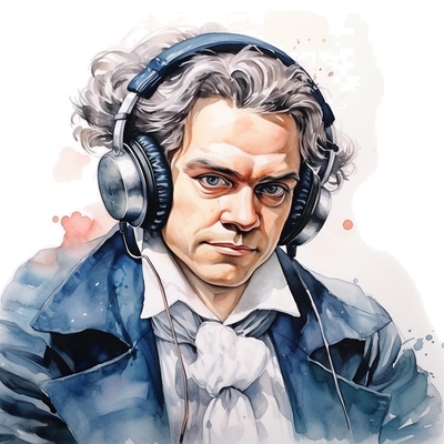 Beethoven presenting a listen guide for his Symphony No 3 "Eroica"'s IV. Finale. Allegro molto