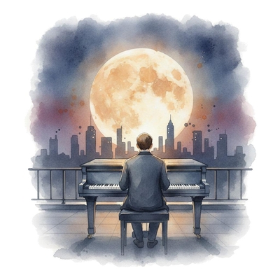 Beethoven presenting best moments of his Moonlight Sonata