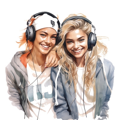 Two females listening to Mozart