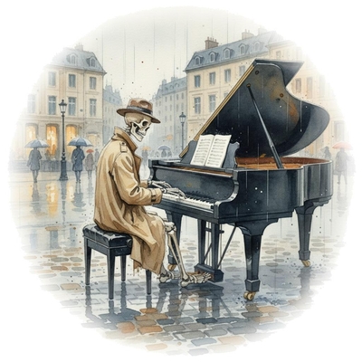 Chopin presenting a listen guide for his Prelude in D-flat major, Op. 28, No 15 "Raindrop"