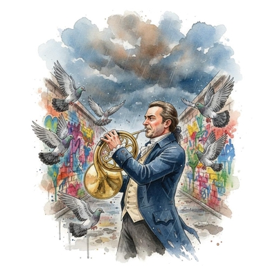 Wagner presenting the backstory of his Ride of the Valkyries