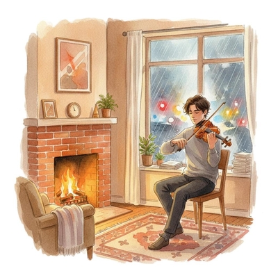 Vivaldi presenting a listen guide for his Violin Concerto No. 4 in F minor, RV 297, "Winter" (The Four Seasons)'s II. Largo