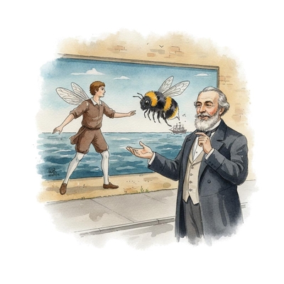 Rimsky-Korsakov presenting the backstory of his Flight of the Bumblebee
