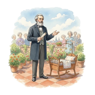 Brahms presenting the backstory of his Lullaby (Wiegenlied)