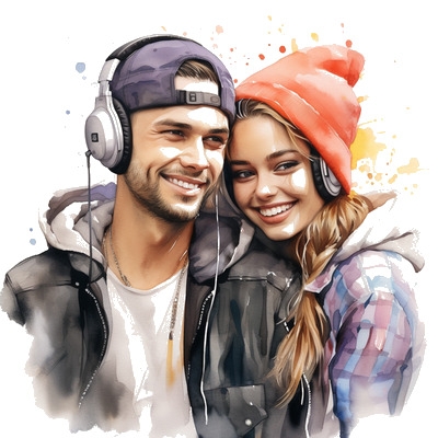 Couple listening to a symphony