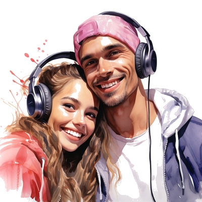 Couple listening to ballet music